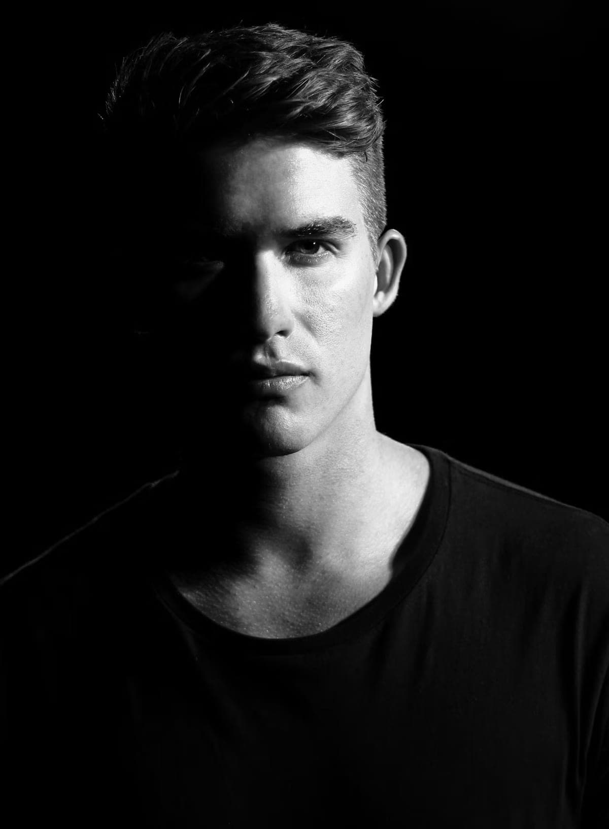 Black and white portrait of Dylan Schiumarini